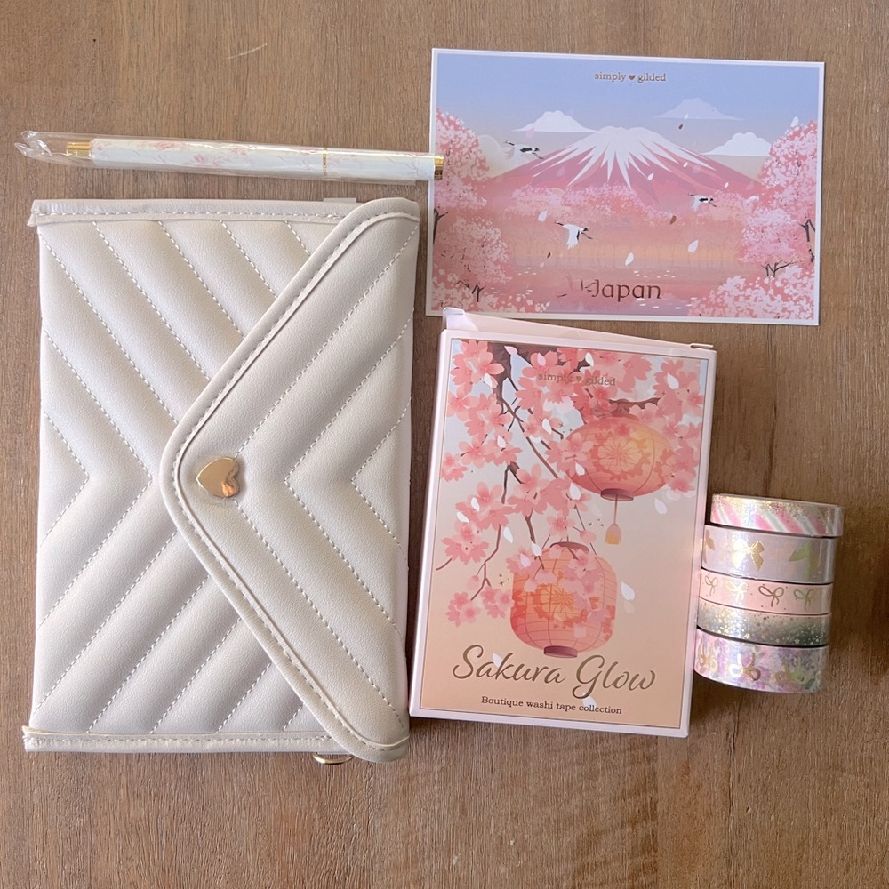 NWT simply gilded bundle washi tape and pouch